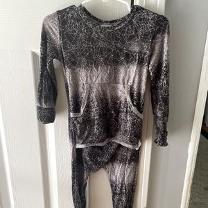 Ready Set Romper long sleeve/long leg - Stormy Crystalized Ombré!